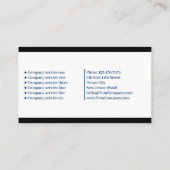 Sophisticated Black, Blue & White Company Visitekaartje (Achterkant)