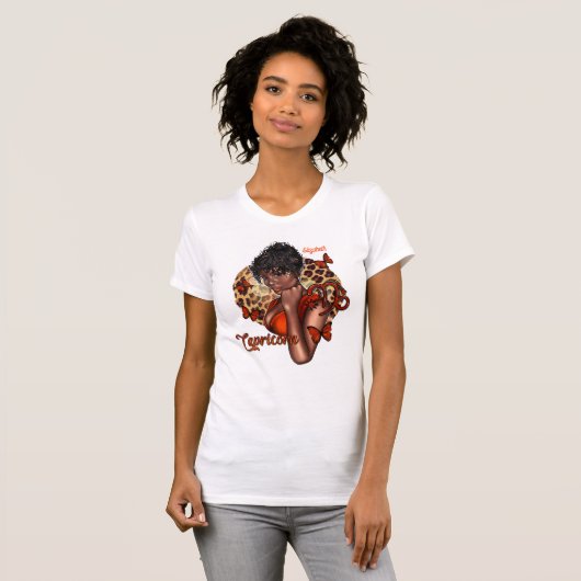 Sophisticated Black Capricorn Diva met ambitie T-shirt (Voorkant volledig)