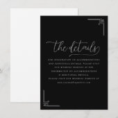 Sophisticated Black Geometric Calligraphy Informatiekaartje (Voorkant / Achterkant)