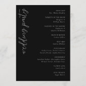Sophisticated Black Geometric Wedding Ceremony Programmakaart (Achterkant)