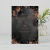 Sophisticated Black Gold Sparkles Folie Uitnodiging (Staand Voorkant)