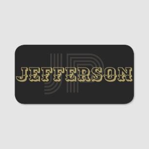 Sophisticated Black & Gold Unieke lettertypecombin Naamplaatje