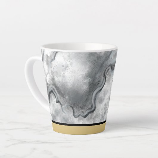Sophisticated Black Marble Coffee Cup Latte Mok (Linkerhoek)