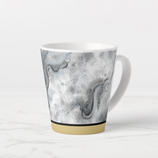 Sophisticated Black Marble Coffee Cup  Latte Mok (Rechterhoek)