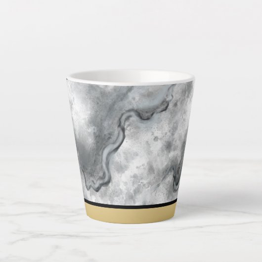 Sophisticated Black Marble Coffee Cup  Latte Mok (Voorkant)