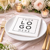 Sophisticated Black Minimalist Square Wedding Servet