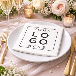 Sophisticated Black Minimalist Square Wedding Servet