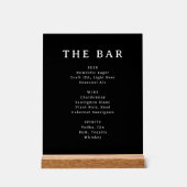 Sophisticated Black Serif Bar Menu Sign Acryl Bord (Voorkant)