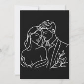 Sophisticated Black White Overlay Reception Photo  Kaart (Achterkant)