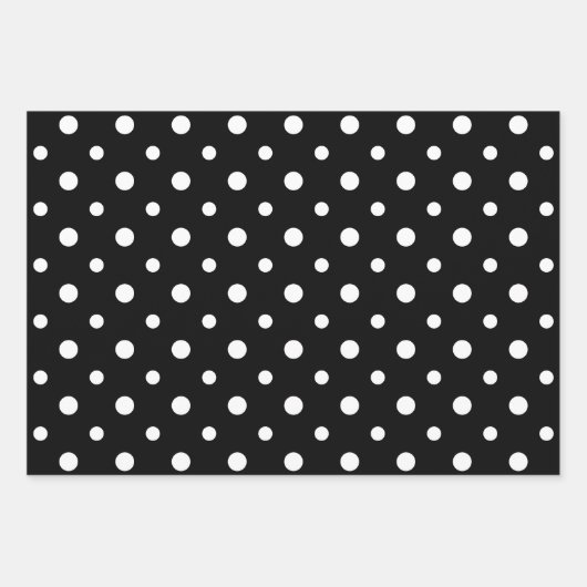 Sophisticated Black & White Stripes & Polka Dots Inpakpapier Vel (Voorkant 2)