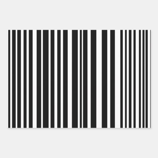 Sophisticated Black & White Stripes & Polka Dots Inpakpapier Vel (Voorkant)