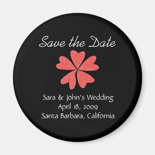 Sophisticated Black & White Wedding save-the-date Magneet (Voorkant)