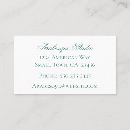 Sophisticated Blauw en Wit Elegante Bloemen Visitekaartje (Achterkant)