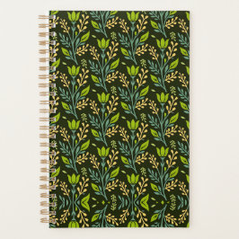 Sophisticated blauwe & beige bloempatroon ontwerp  planner