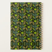 Sophisticated blauwe & beige bloempatroon ontwerp planner (Achterkant)