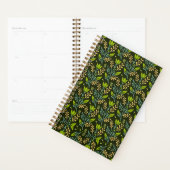 Sophisticated blauwe & beige bloempatroon ontwerp planner (Display)