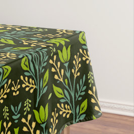 Sophisticated blauwe en beige bloempatroon ontwerp tafelkleed