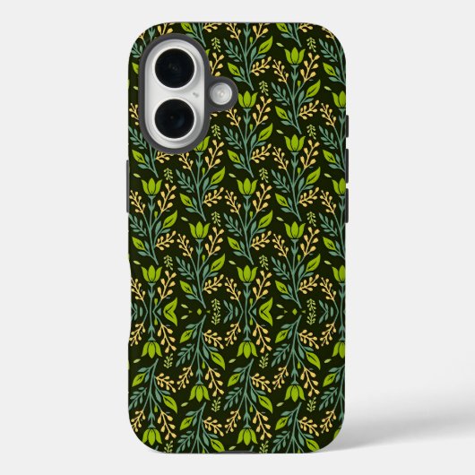 Sophisticated blauwe en beige bloempatroonontwerp Case-Mate iPhone case (Achterkant)