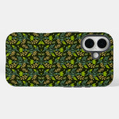Sophisticated blauwe en beige bloempatroonontwerp Case-Mate iPhone case (Achterkant (horizontaal))