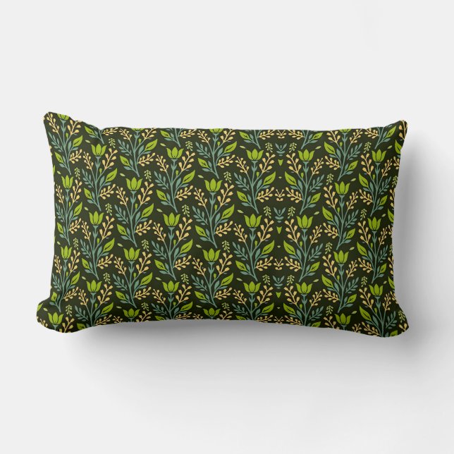 Sophisticated blauwe en beige bloempatroonontwerp  kussen (Voorkant)