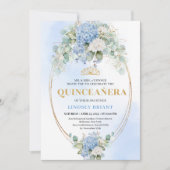 Sophisticated Blauwe Hortensia Gouden Quince Uitno Kaart (Voorkant)
