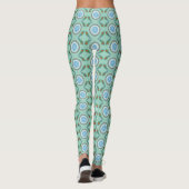 Sophisticated Blauwgroen Green Peacock Feathers Pa Leggings (Achterkant)