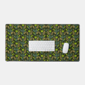 Sophisticated blue & beige floral pattern design  bureaumat (Keyboard & Muis)