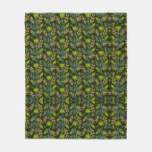 Sophisticated blue & beige floral pattern design  fleece deken (Voorkant)