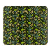 Sophisticated blue & beige floral pattern design  snijplank (Voorkant)