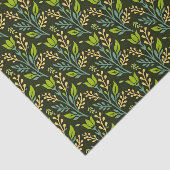 Sophisticated blue & beige floral pattern design  tissuepapier (Detail)