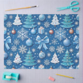 Sophisticated Blue Christmas Wrapping Paper voor Tissuepapier (Craft)