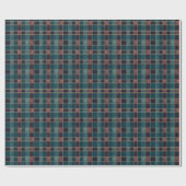 Sophisticated Blue en Bourgogne Plaid – Klassiek Cadeaupapier (Vlak)