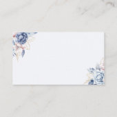 Sophisticated Blue Floral Bridal Shower Informatiekaartje (Achterkant)