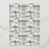 Sophisticated Blue Geometric Folie Uitnodiging (Achterkant)