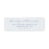 Sophisticated Blue Gray Calligraphy Etiket (Voorkant)