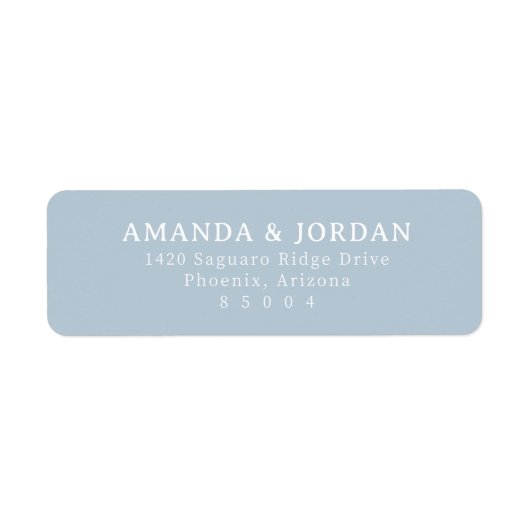 Sophisticated Blue Minimalist Etiket (Voorkant)