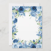 Sophisticated Blue Rozen met groene bladeren bruil Kaart (Achterkant)
