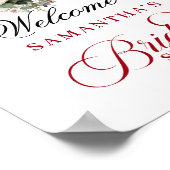 Sophisticated Blush Burgundy Bruiloft Borrel Bord Poster (Hoek)