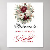 Sophisticated Blush Burgundy Bruiloft Borrel Bord Poster (Voorkant)