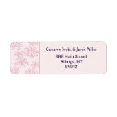 Sophisticated Blush Flower Doodle Retouradres Etiket (Voorkant)