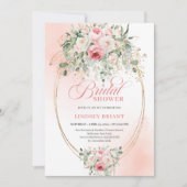 Sophisticated Blush Gouden Bruiloftsuitnodiging Kaart (Voorkant)