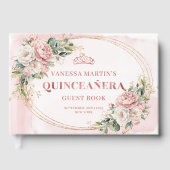 Sophisticated Blush Pink Floral Eucalyptus Guest Gastenboek (Voorkant)