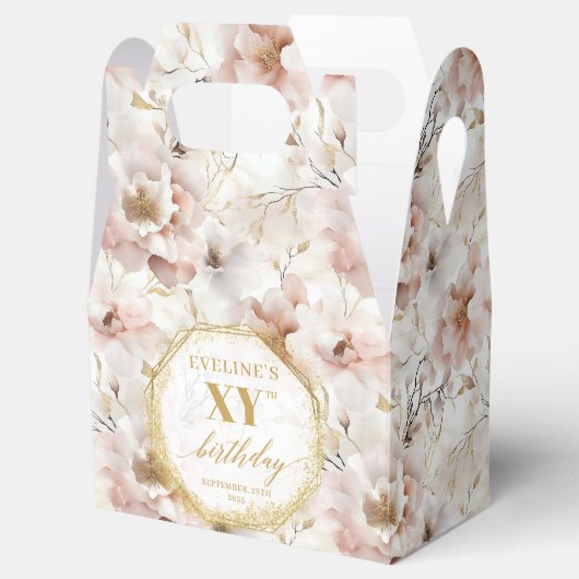 Sophisticated blush roze boho waterverf gunst box bedankdoosjes (Geopend)