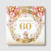 Sophisticated Boho 60th Birthday Gastboek Blooms Gastenboek (Voorkant)