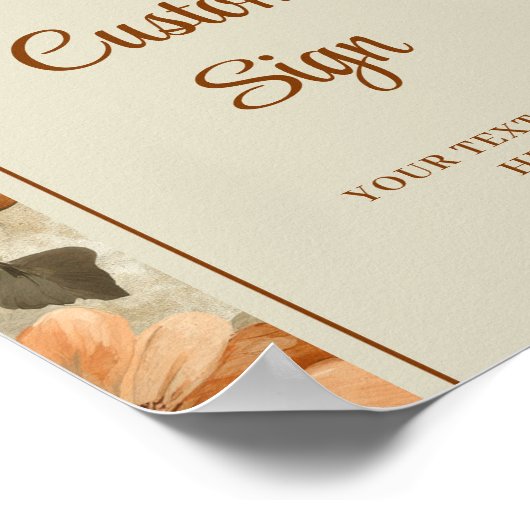 Sophisticated Boho Copper Ivory Sage Floral Custom Poster (Hoek)