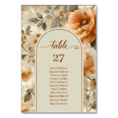 Sophisticated Boho Copper Ivory Sage Table Number Kaart (Voorkant)