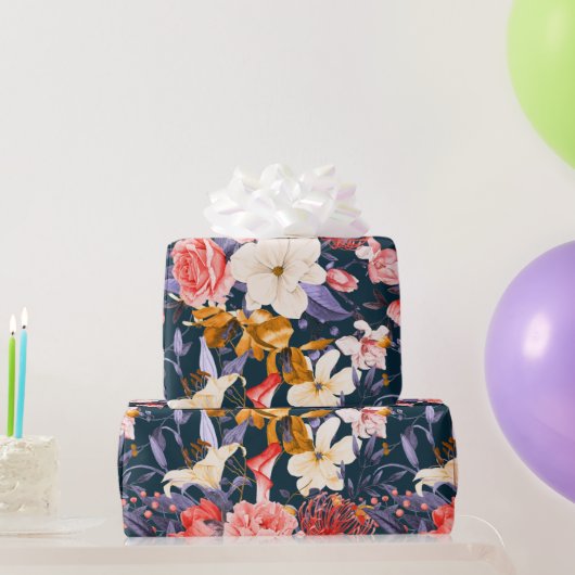 Sophisticated Boho Floral Party Cadeaupapier (Feestgeschenken)