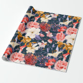 Sophisticated Boho Floral Party Cadeaupapier (Uitgerold)
