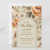 Sophisticated Boho Neutral Beige Sage Save Date Kaart (Voorkant)