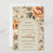 Sophisticated Boho Terra Cotta Ivory Sage Wedding  Kaart (Voorkant)